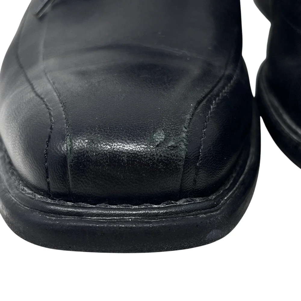 Johnston & Murphy Mens Black Leather Dress Shoes Lace‎ Up Square Toe Size 11M